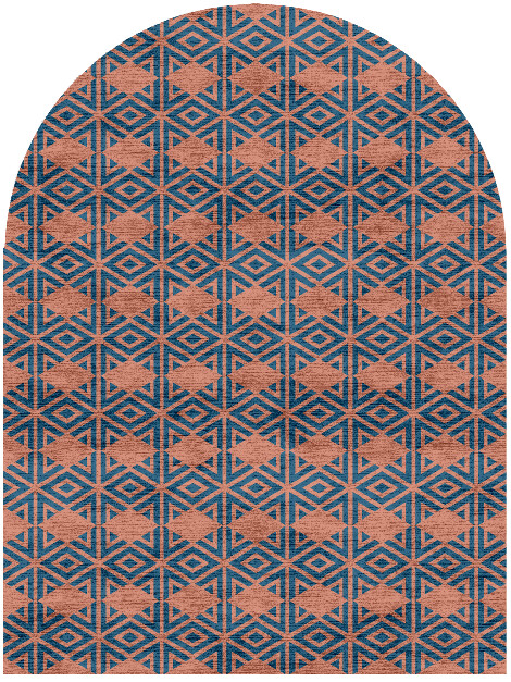 Diamond Overlays Modern Geometrics Arch Hand Knotted Bamboo Silk Custom Rug by Rug Artisan