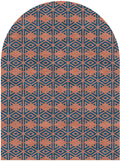Diamond Overlays Modern Geometrics Arch Hand Knotted Tibetan Wool Custom Rug by Rug Artisan