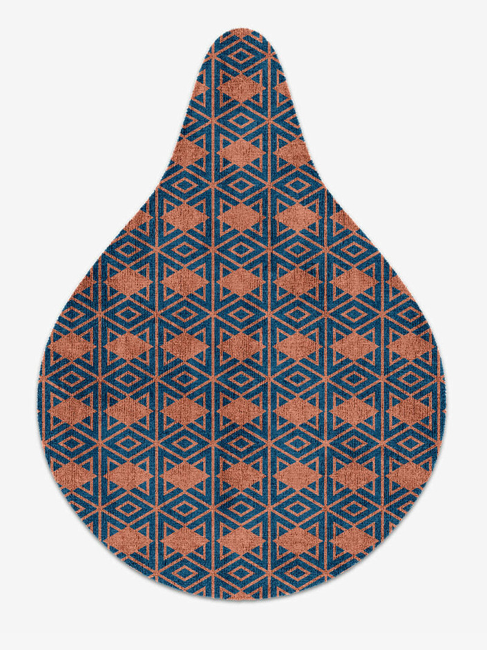 Diamond Overlays Modern Geometrics Drop Hand Knotted Bamboo Silk Custom Rug by Rug Artisan
