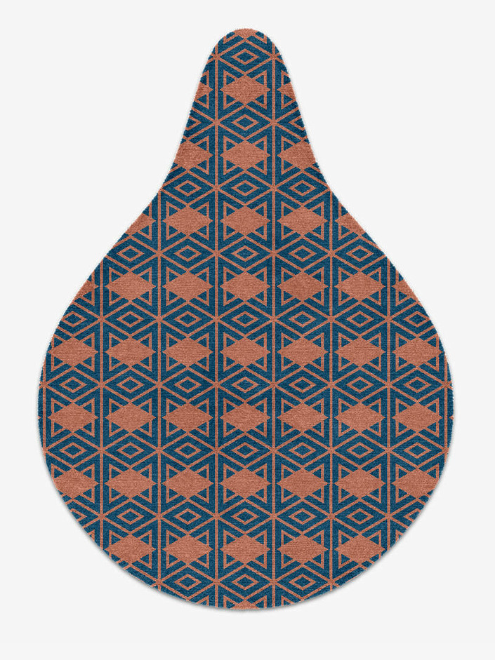 Diamond Overlays Modern Geometrics Drop Hand Knotted Tibetan Wool Custom Rug by Rug Artisan