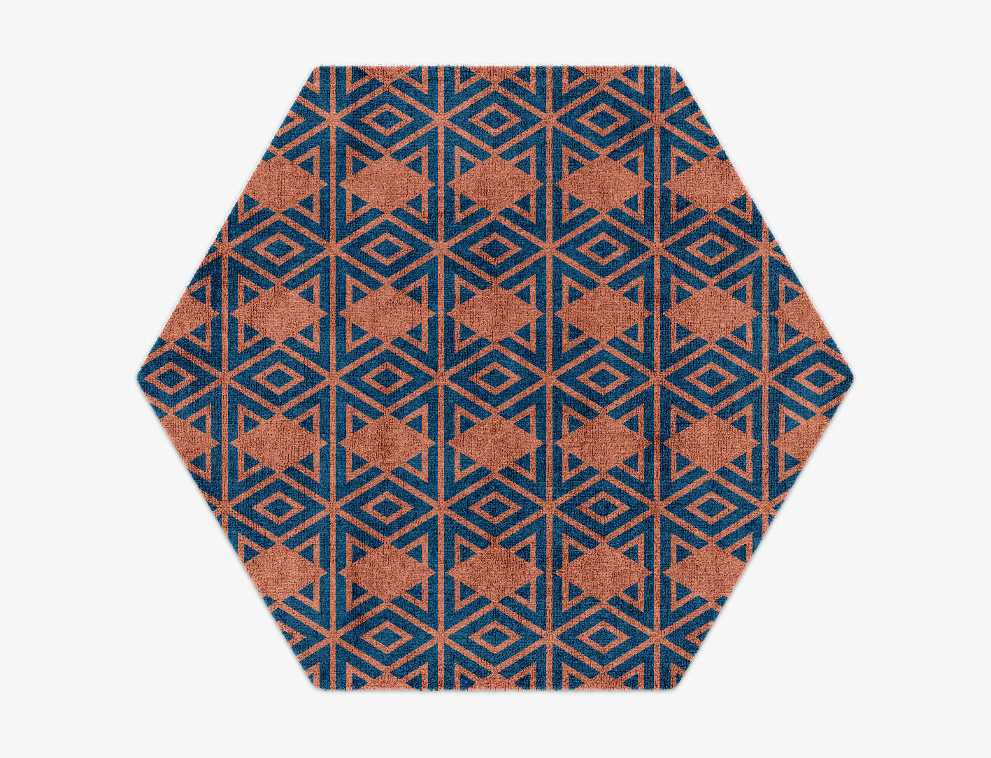 Diamond Overlays Modern Geometrics Hexagon Hand Knotted Bamboo Silk Custom Rug by Rug Artisan