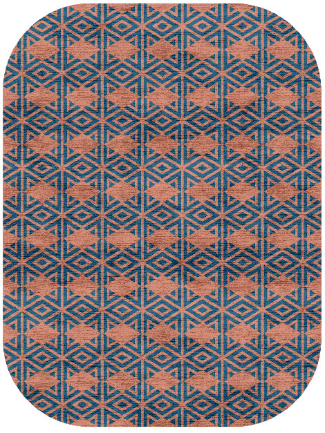 Diamond Overlays Modern Geometrics Oblong Hand Knotted Bamboo Silk Custom Rug by Rug Artisan
