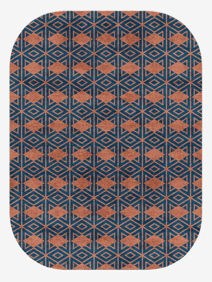 Diamond Overlays Modern Geometrics Oblong Hand Knotted Bamboo Silk Custom Rug by Rug Artisan