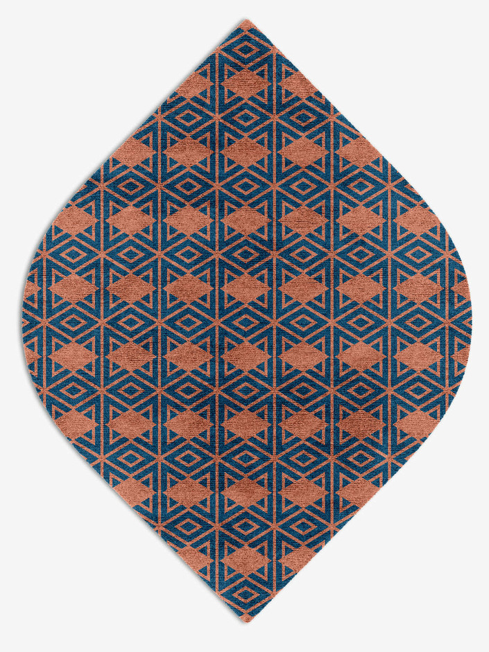 Diamond Overlays Modern Geometrics Ogee Hand Knotted Bamboo Silk Custom Rug by Rug Artisan