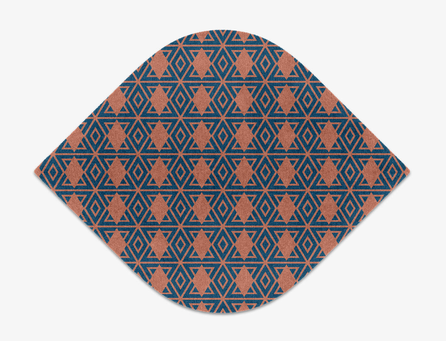 Diamond Overlays Modern Geometrics Ogee Hand Knotted Tibetan Wool Custom Rug by Rug Artisan