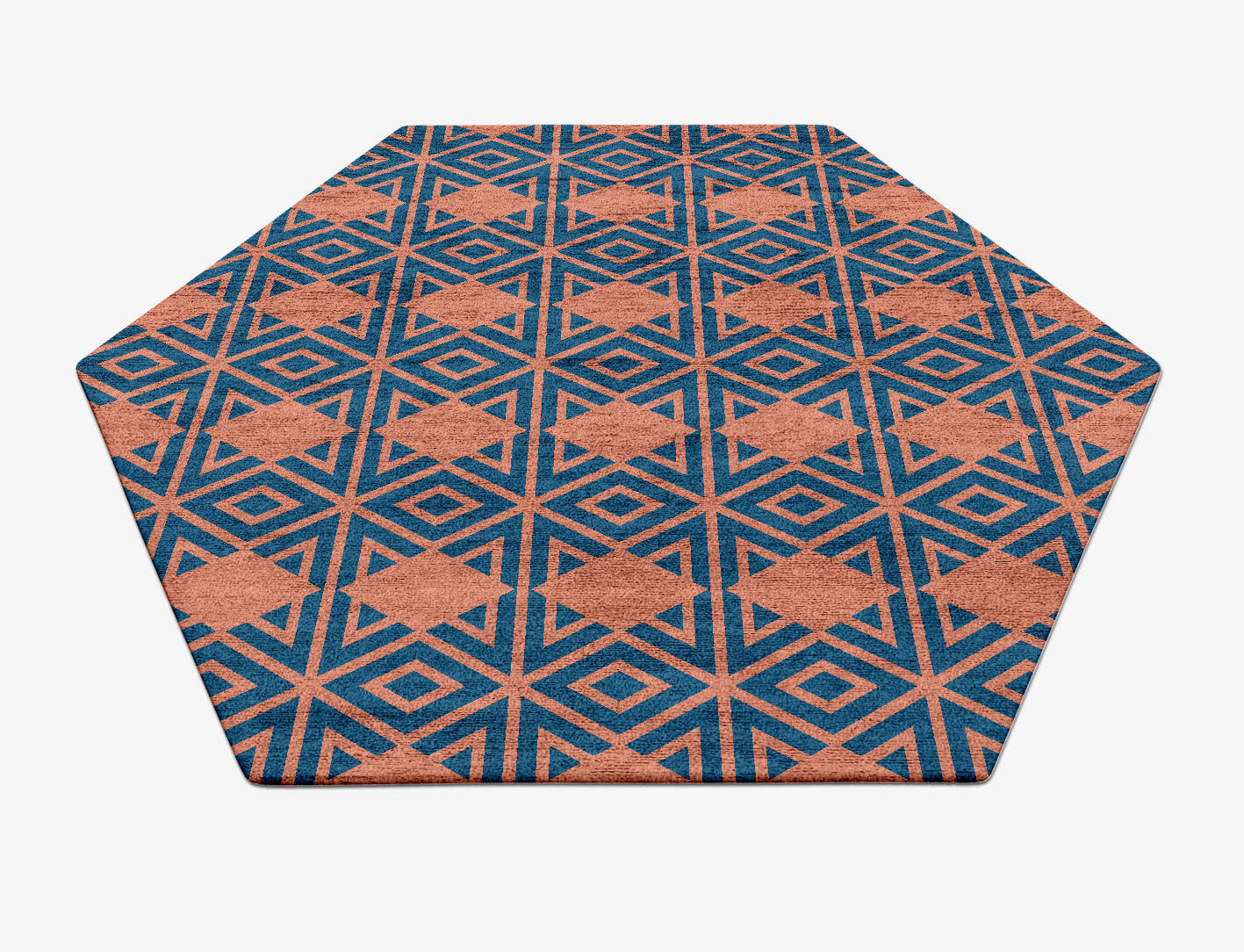 Diamond Overlays Modern Geometrics Hexagon Hand Tufted Bamboo Silk Custom Rug by Rug Artisan