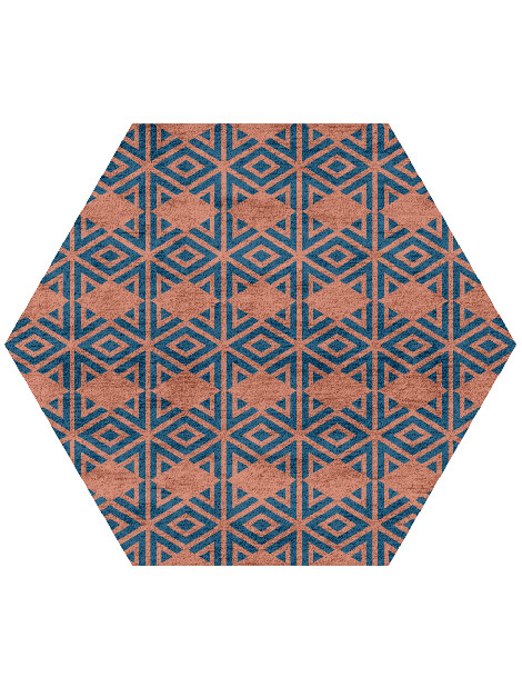 Diamond Overlays Modern Geometrics Hexagon Hand Tufted Bamboo Silk Custom Rug by Rug Artisan