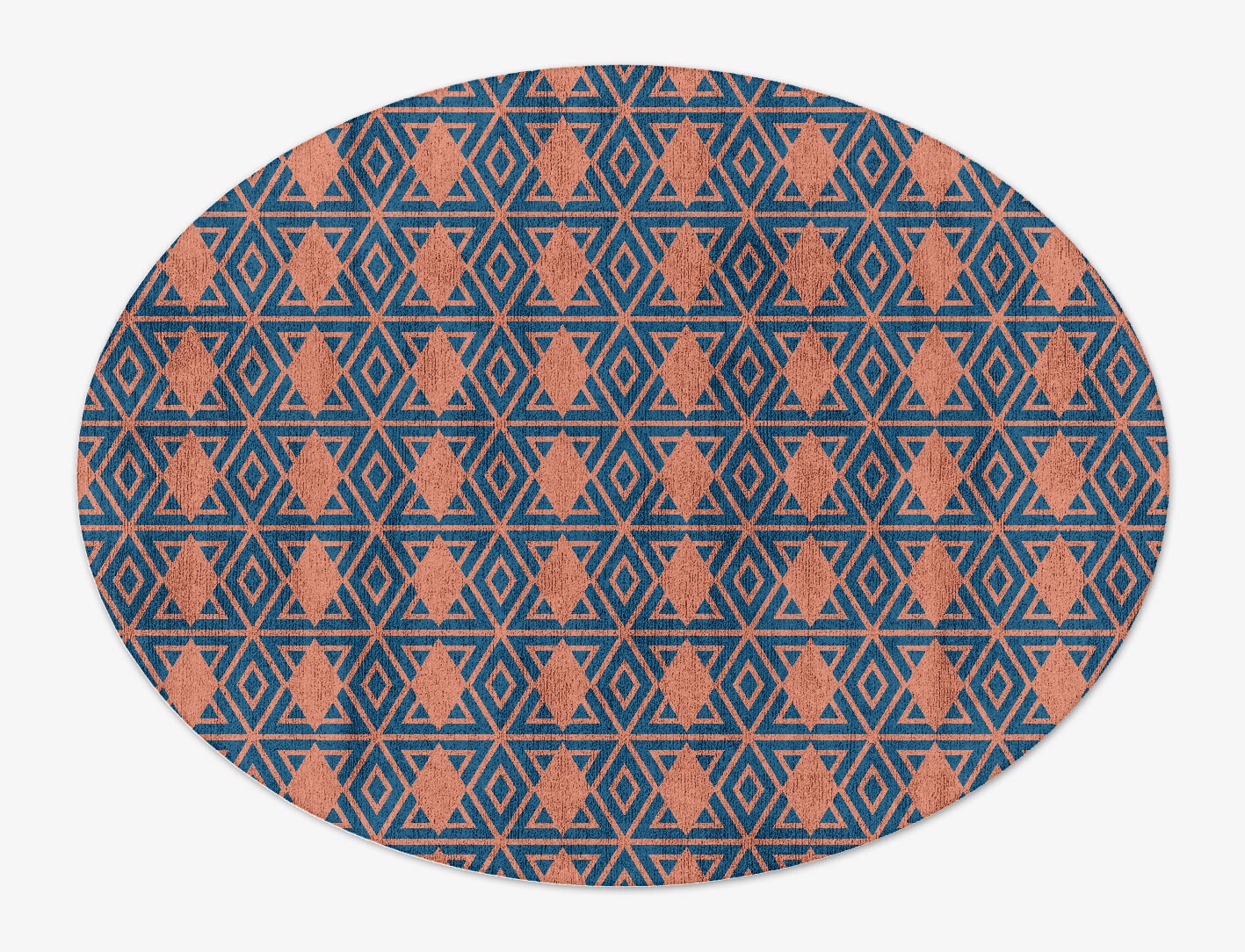 Diamond Overlays Geometric Oval Hand Tufted Bamboo Silk Custom Rug by Rug Artisan