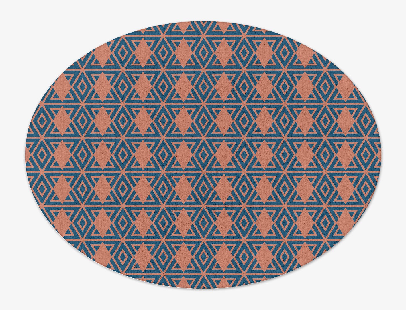 Diamond Overlays Geometric Oval Hand Tufted Pure Wool Custom Rug by Rug Artisan