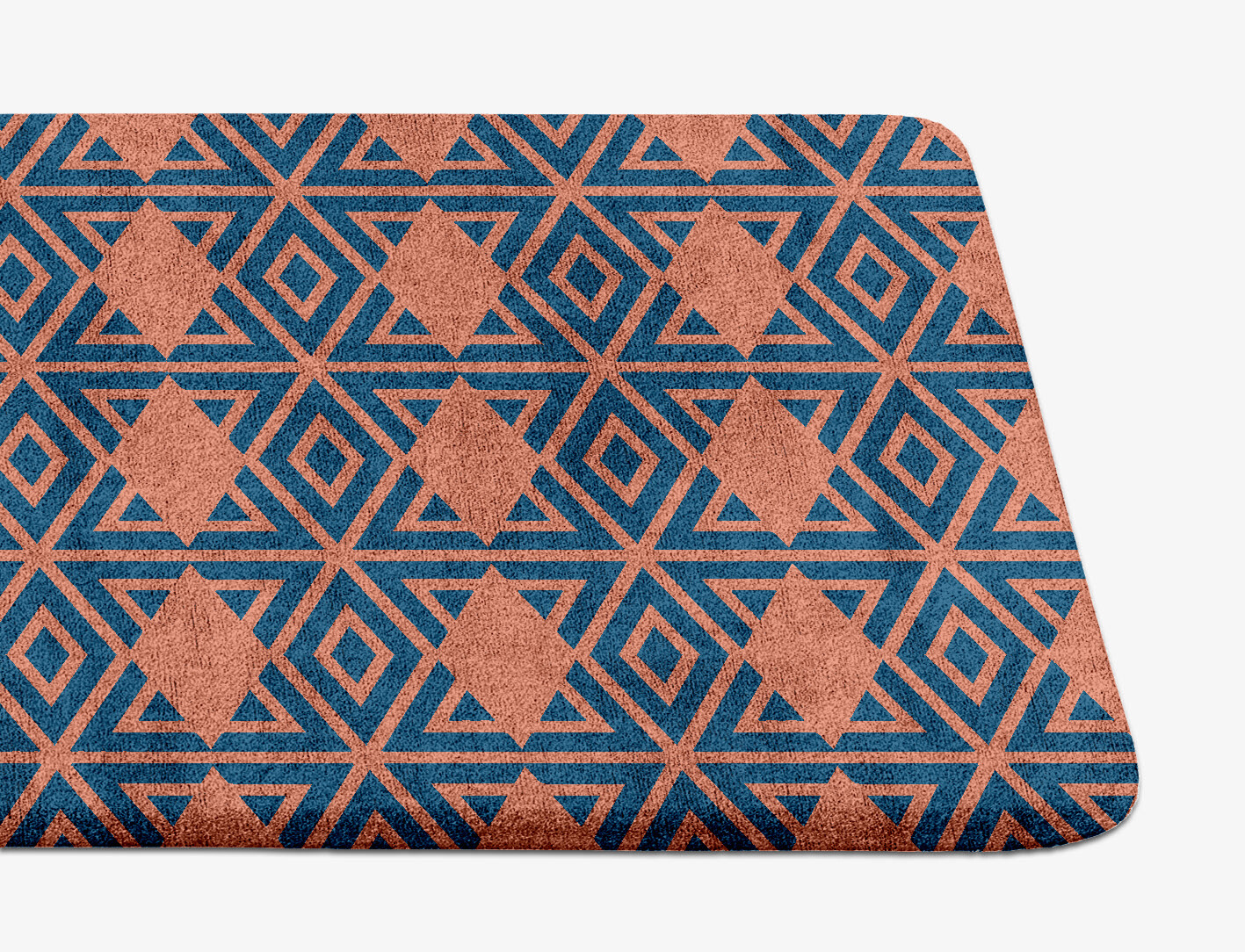 Diamond Overlays Geometric Runner Hand Tufted Bamboo Silk Custom Rug by Rug Artisan