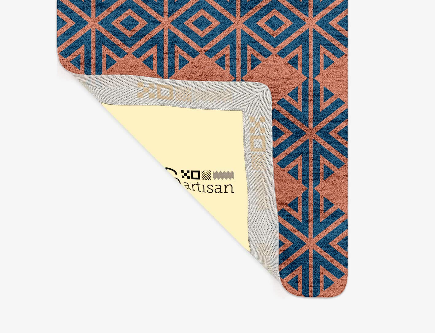 Diamond Overlays Geometric Runner Hand Tufted Bamboo Silk Custom Rug by Rug Artisan