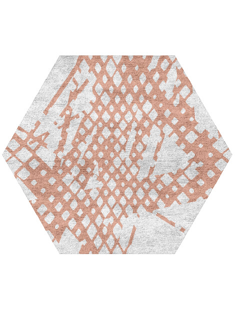 Diamond Slashes Terrazzo Play Hexagon Hand Tufted Bamboo Silk Custom Rug by Rug Artisan