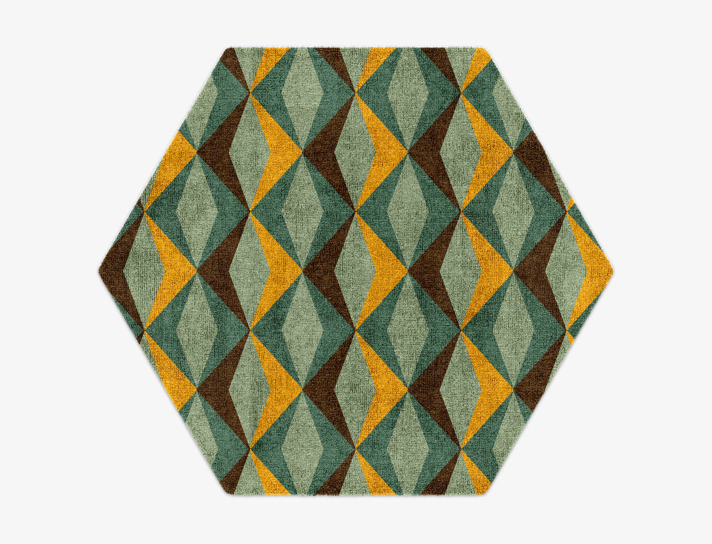 Diamond Waves Modern Geometrics Hexagon Hand Knotted Bamboo Silk Custom Rug by Rug Artisan