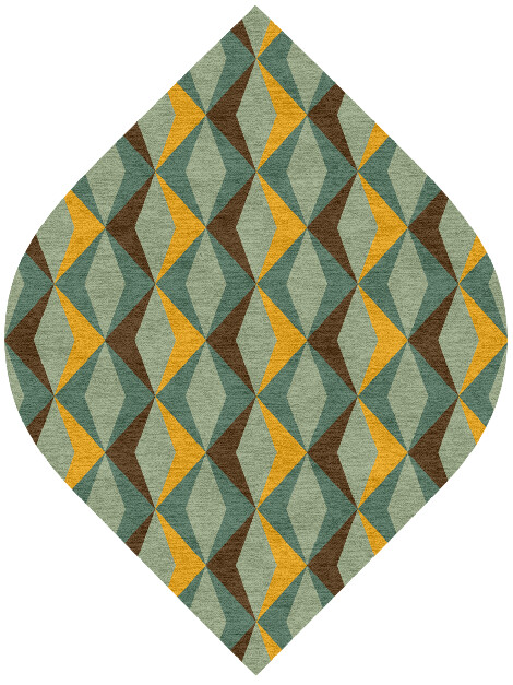 Diamond Waves Modern Geometrics Ogee Hand Knotted Tibetan Wool Custom Rug by Rug Artisan