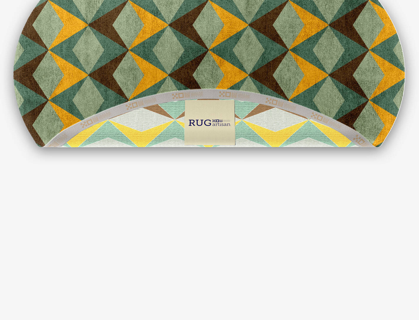 Diamond Waves Modern Geometrics Oval Hand Knotted Bamboo Silk Custom Rug by Rug Artisan