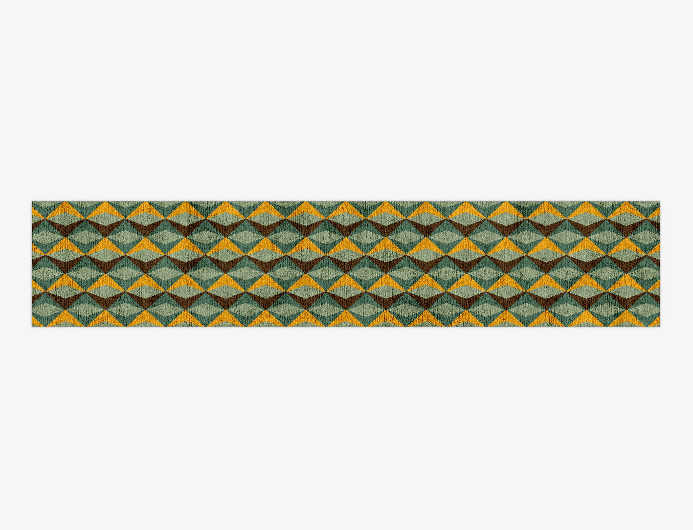 Diamond Waves Modern Geometrics Runner Hand Knotted Bamboo Silk Custom Rug by Rug Artisan