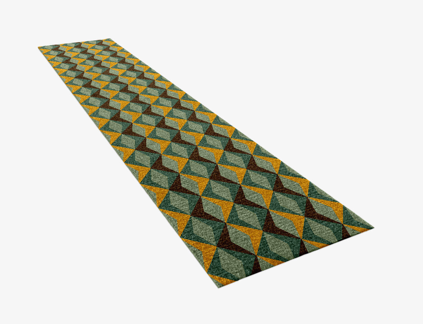 Diamond Waves Modern Geometrics Runner Hand Knotted Tibetan Wool Custom Rug by Rug Artisan