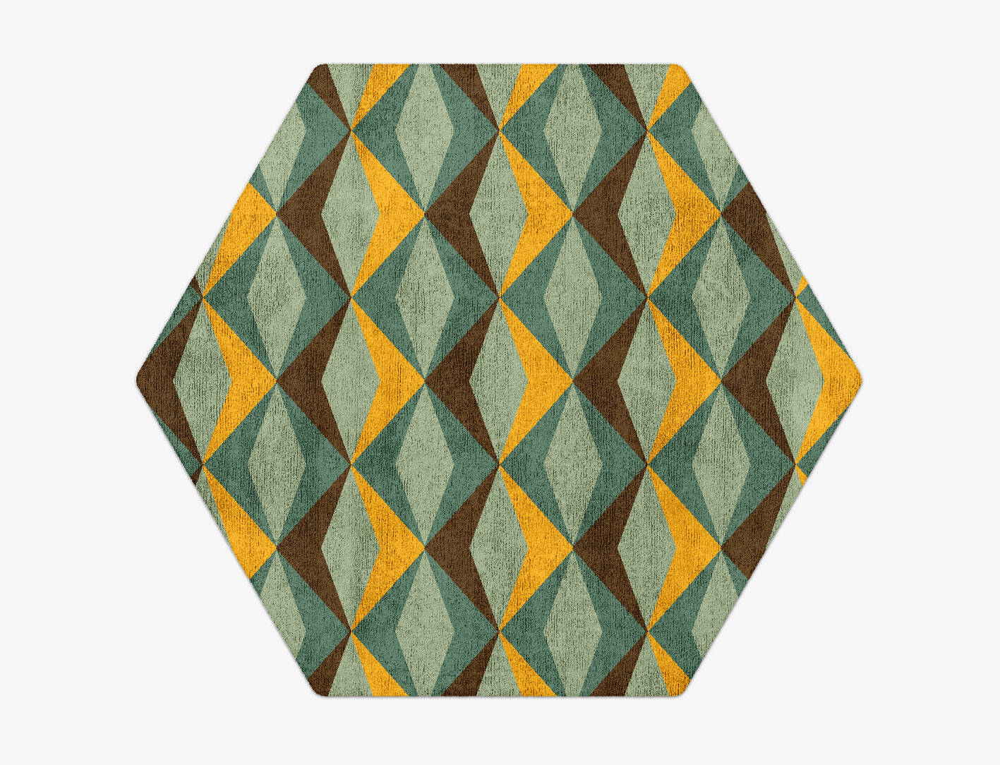 Diamond Waves Modern Geometrics Hexagon Hand Tufted Bamboo Silk Custom Rug by Rug Artisan