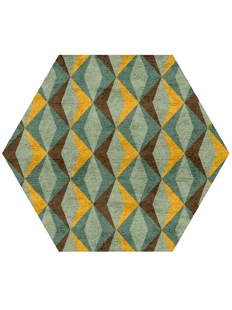 Diamond Waves Modern Geometrics Hexagon Hand Tufted Bamboo Silk Custom Rug by Rug Artisan