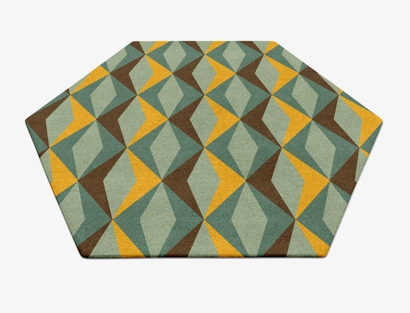 Diamond Waves Modern Geometrics Hexagon Hand Tufted Pure Wool Custom Rug by Rug Artisan