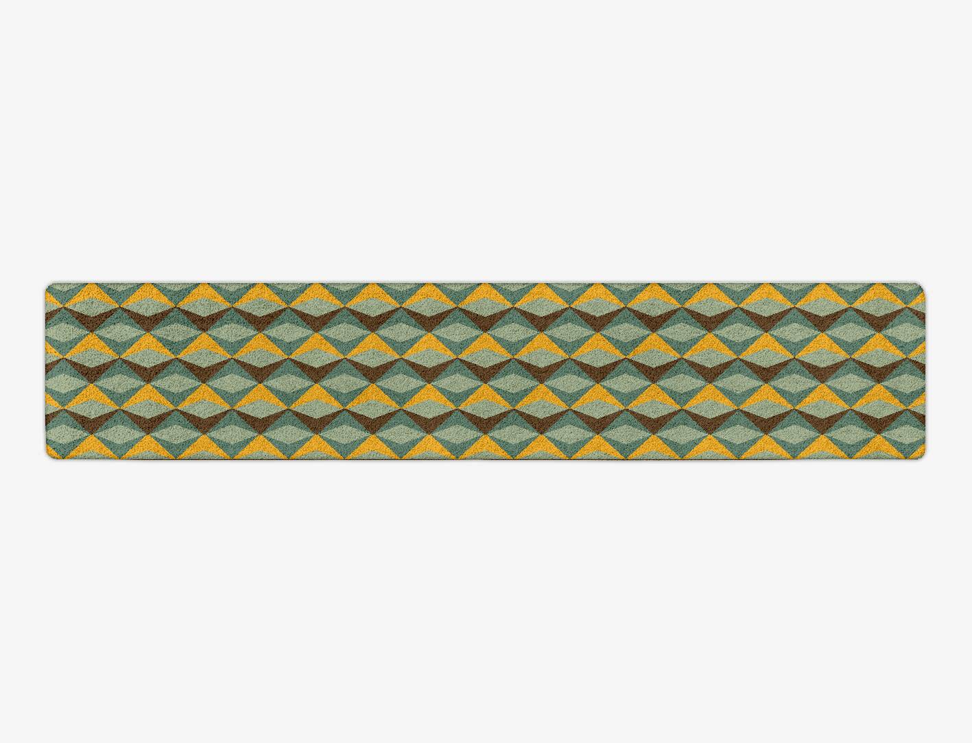 Diamond Waves Modern Geometrics Runner Hand Tufted Pure Wool Custom Rug by Rug Artisan