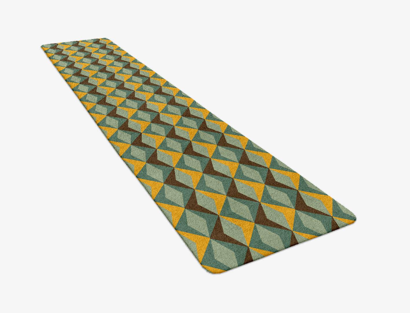 Diamond Waves Modern Geometrics Runner Hand Tufted Pure Wool Custom Rug by Rug Artisan