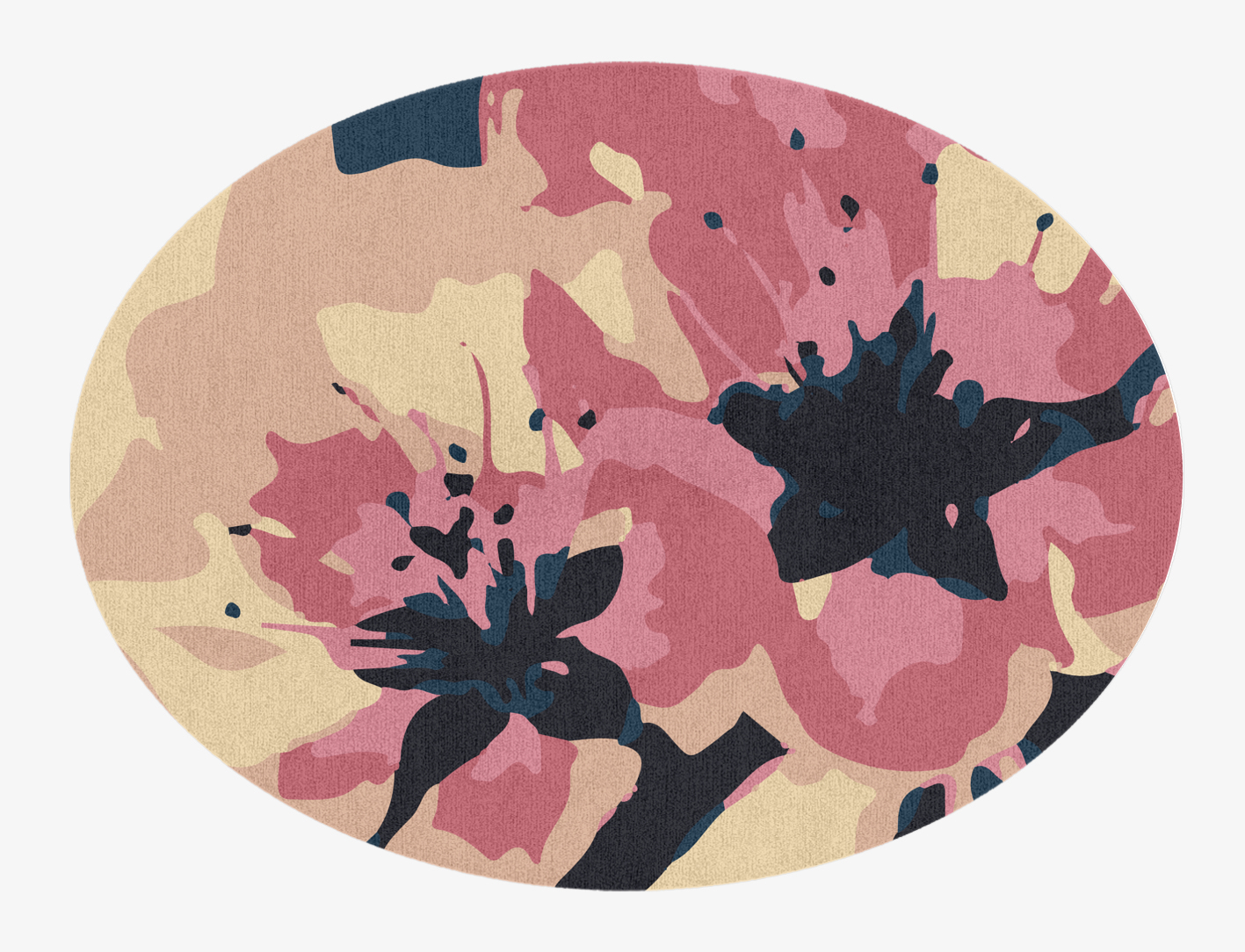 Diandra Floral Oval Hand Knotted Tibetan Wool Custom Rug by Rug Artisan
