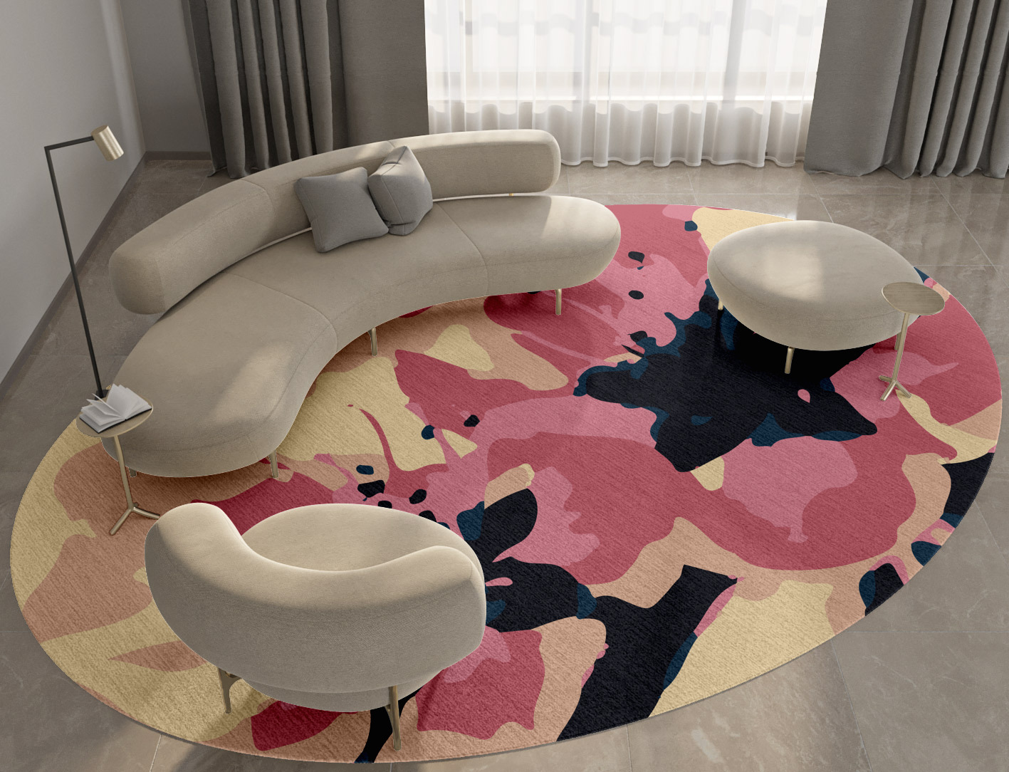 Diandra Floral Oval Hand Knotted Tibetan Wool Custom Rug by Rug Artisan
