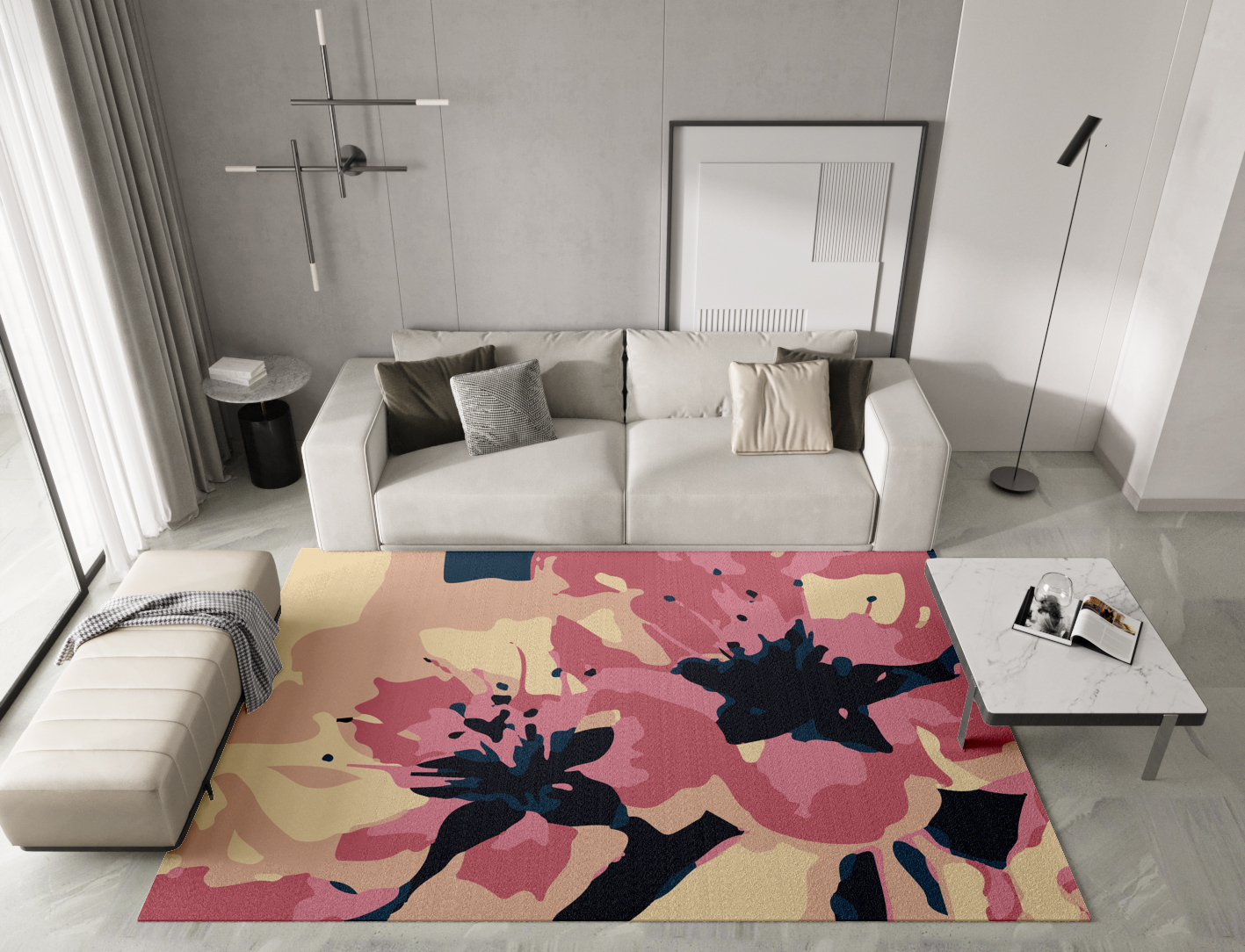 Diandra Floral Rectangle Hand Knotted Tibetan Wool Custom Rug by Rug Artisan