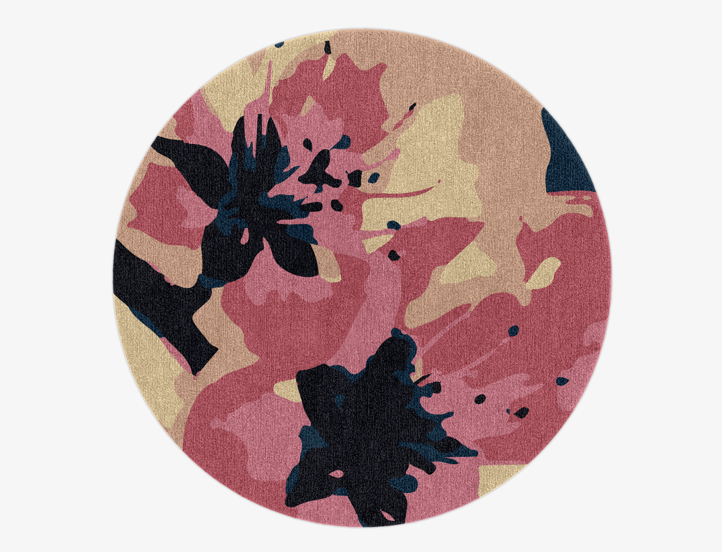 Diandra Floral Round Hand Knotted Tibetan Wool Custom Rug by Rug Artisan