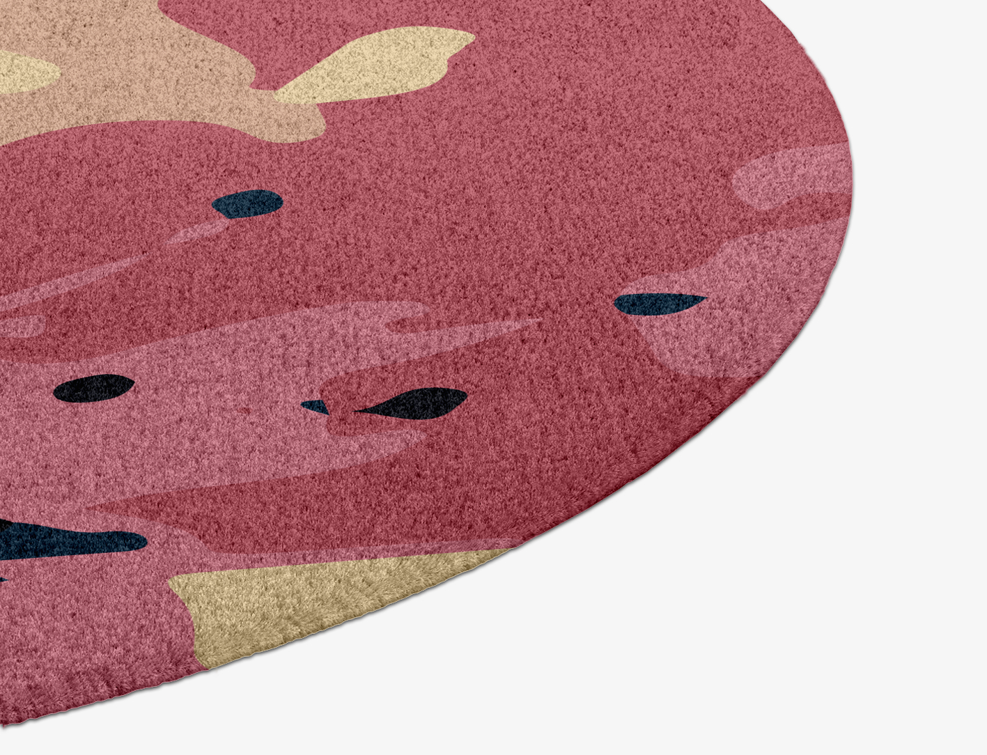 Diandra Floral Round Hand Knotted Tibetan Wool Custom Rug by Rug Artisan