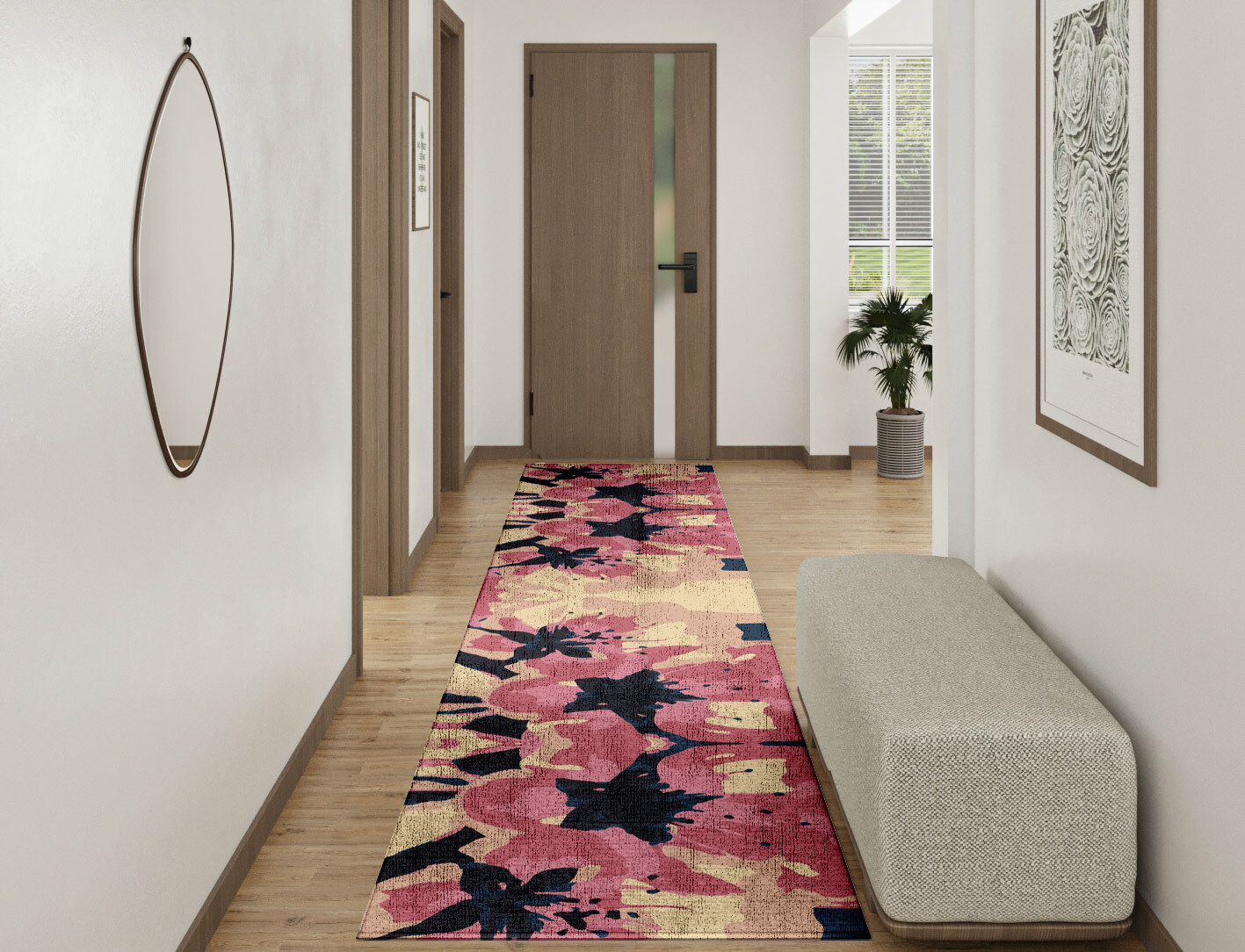 Diandra Floral Runner Hand Knotted Bamboo Silk Custom Rug by Rug Artisan
