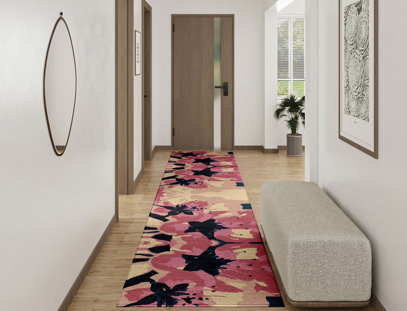 Diandra Floral Runner Hand Knotted Tibetan Wool Custom Rug by Rug Artisan
