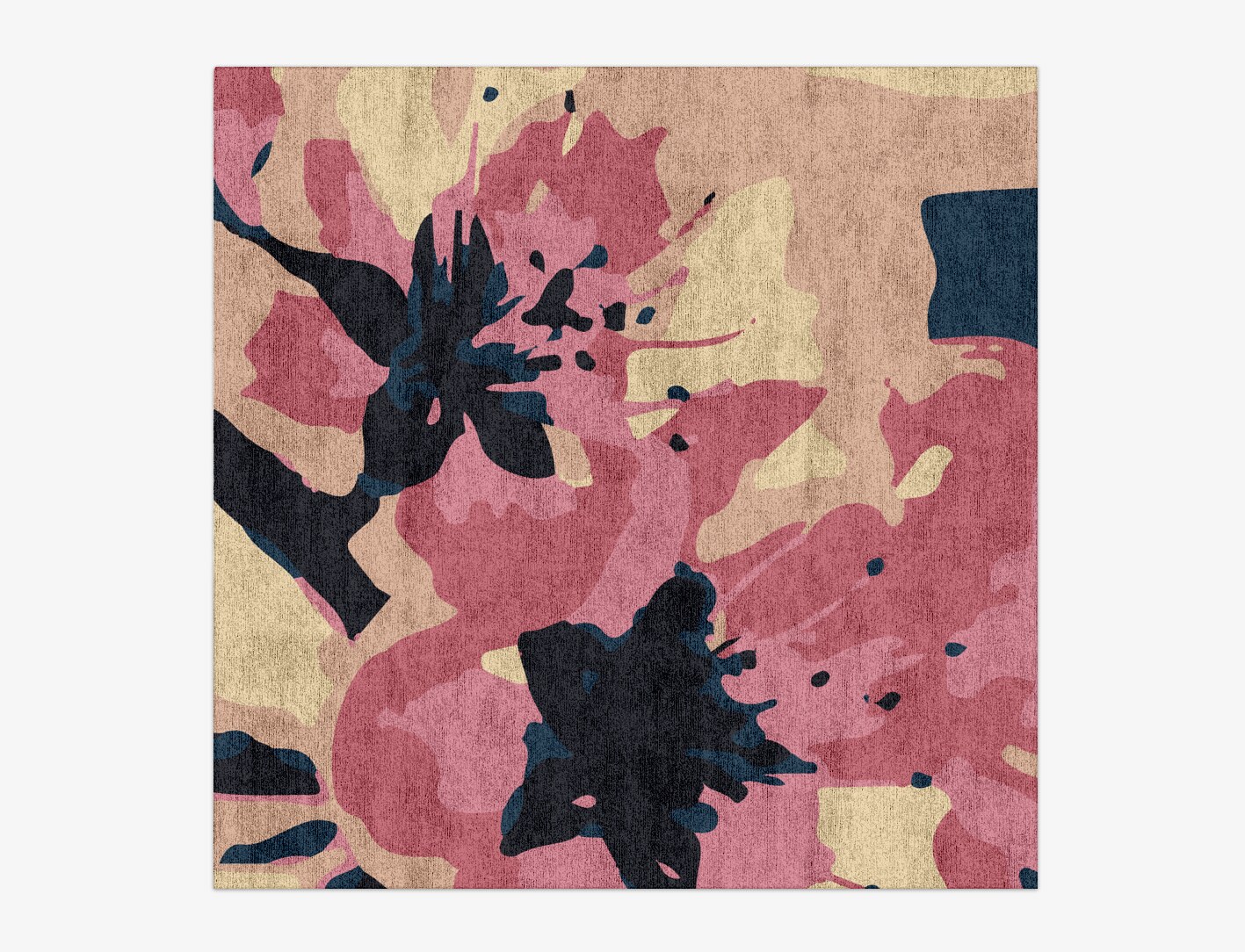 Diandra Floral Square Hand Knotted Bamboo Silk Custom Rug by Rug Artisan