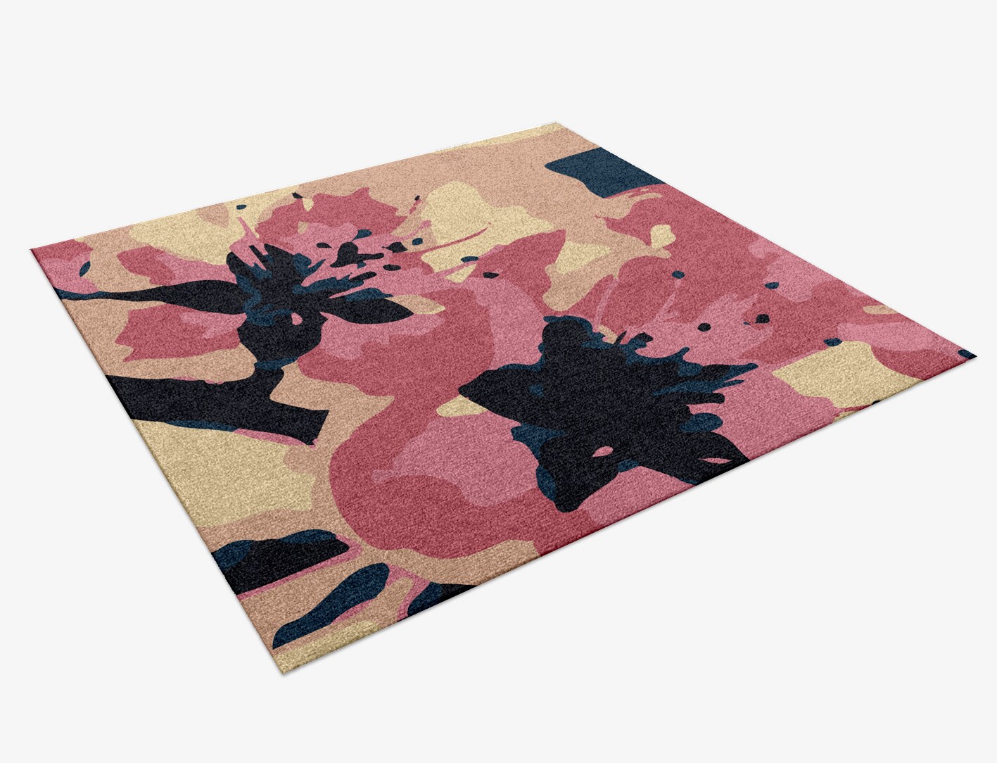 Diandra Floral Square Hand Knotted Tibetan Wool Custom Rug by Rug Artisan