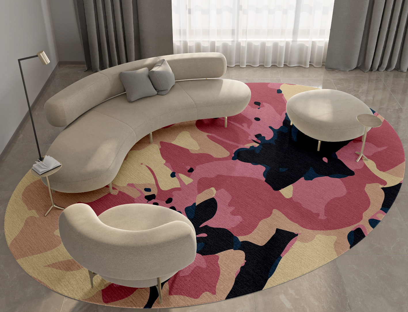 Diandra Floral Oval Hand Tufted Pure Wool Custom Rug by Rug Artisan
