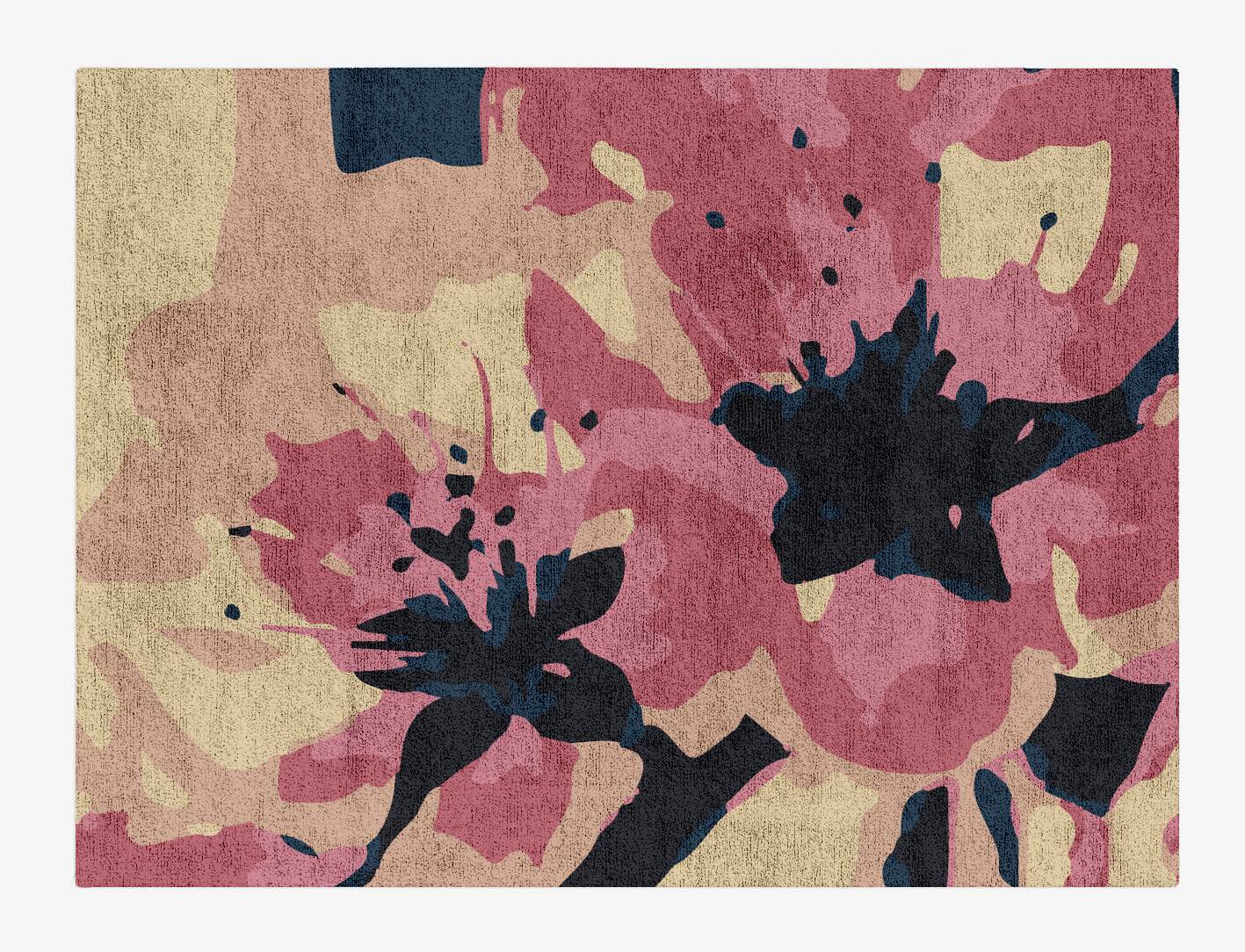 Diandra Floral Rectangle Hand Tufted Bamboo Silk Custom Rug by Rug Artisan