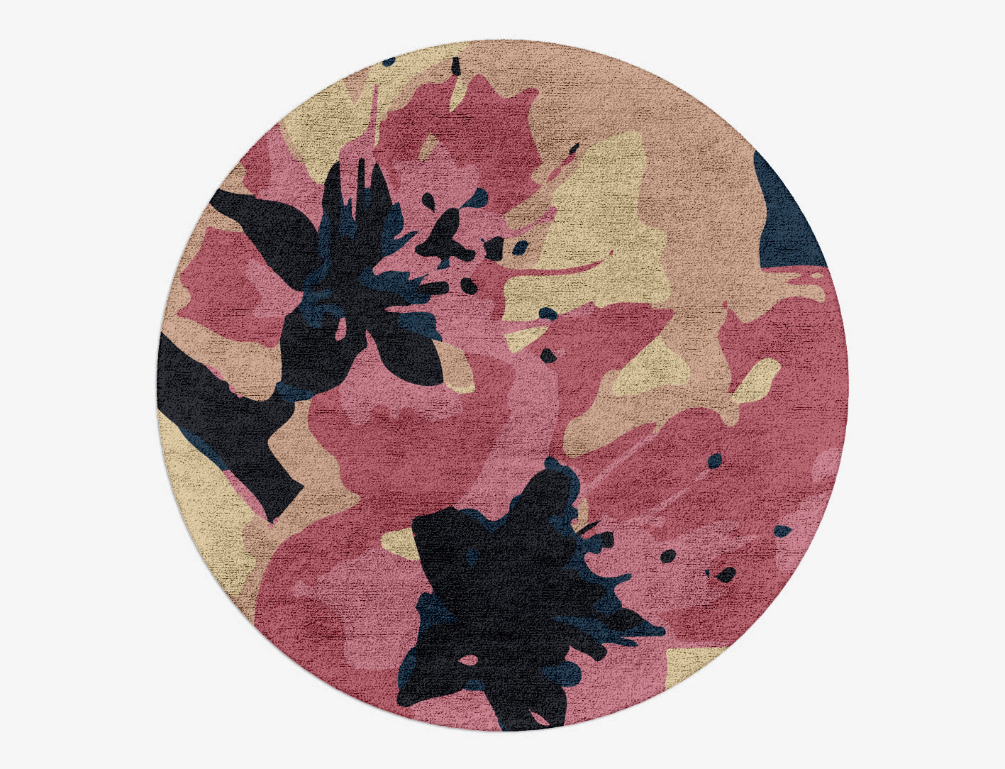 Diandra Floral Round Hand Tufted Bamboo Silk Custom Rug by Rug Artisan