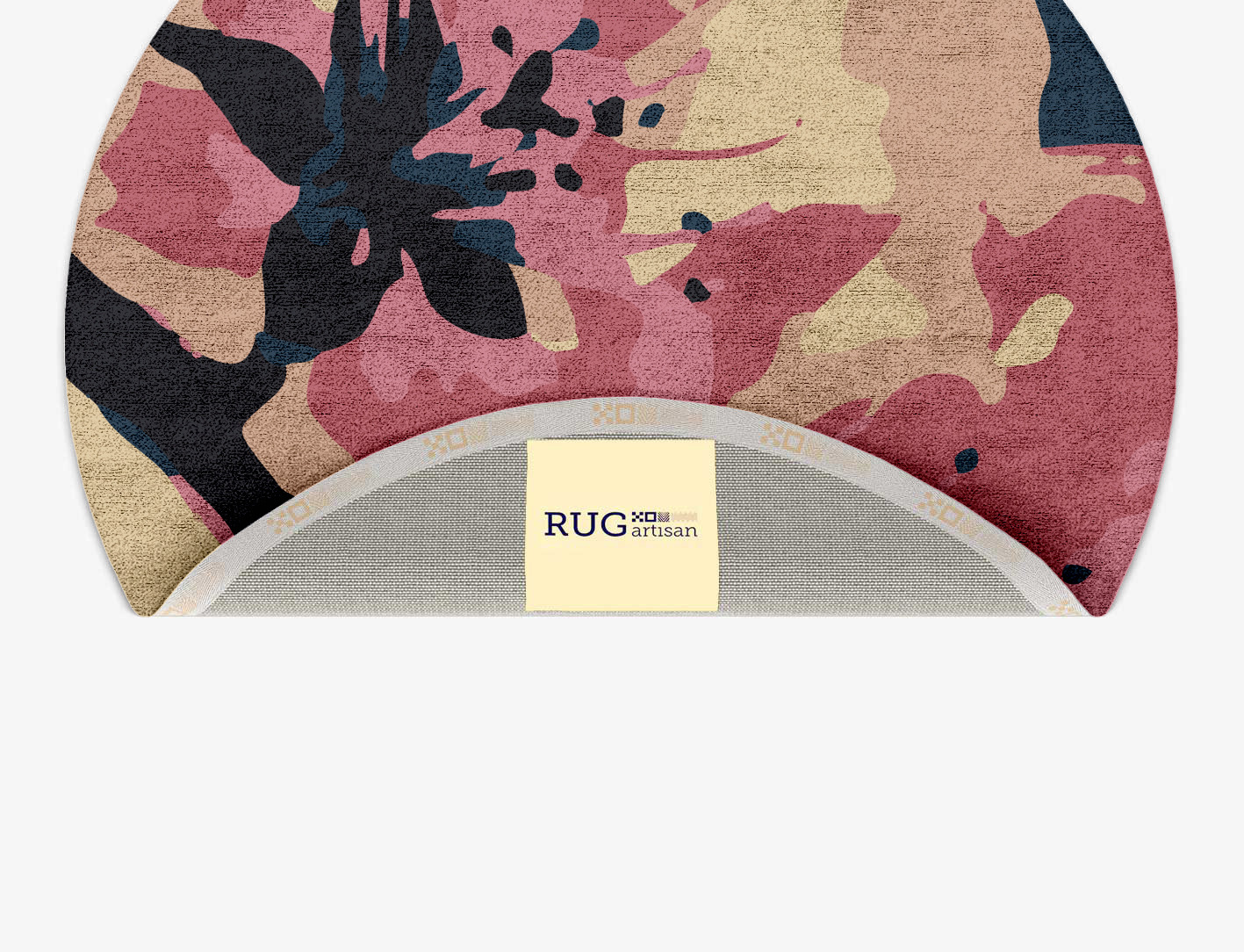Diandra Floral Round Hand Tufted Bamboo Silk Custom Rug by Rug Artisan