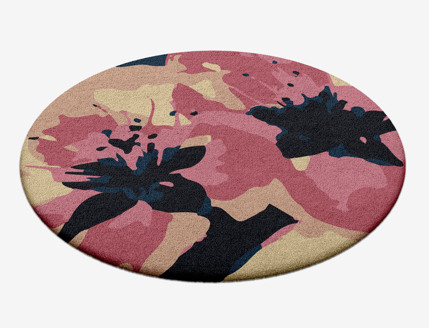Diandra Floral Round Hand Tufted Pure Wool Custom Rug by Rug Artisan