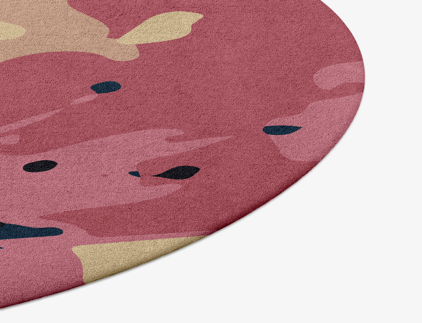Diandra Floral Round Hand Tufted Pure Wool Custom Rug by Rug Artisan
