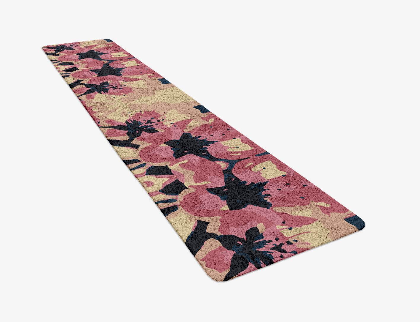 Diandra Floral Runner Hand Tufted Bamboo Silk Custom Rug by Rug Artisan