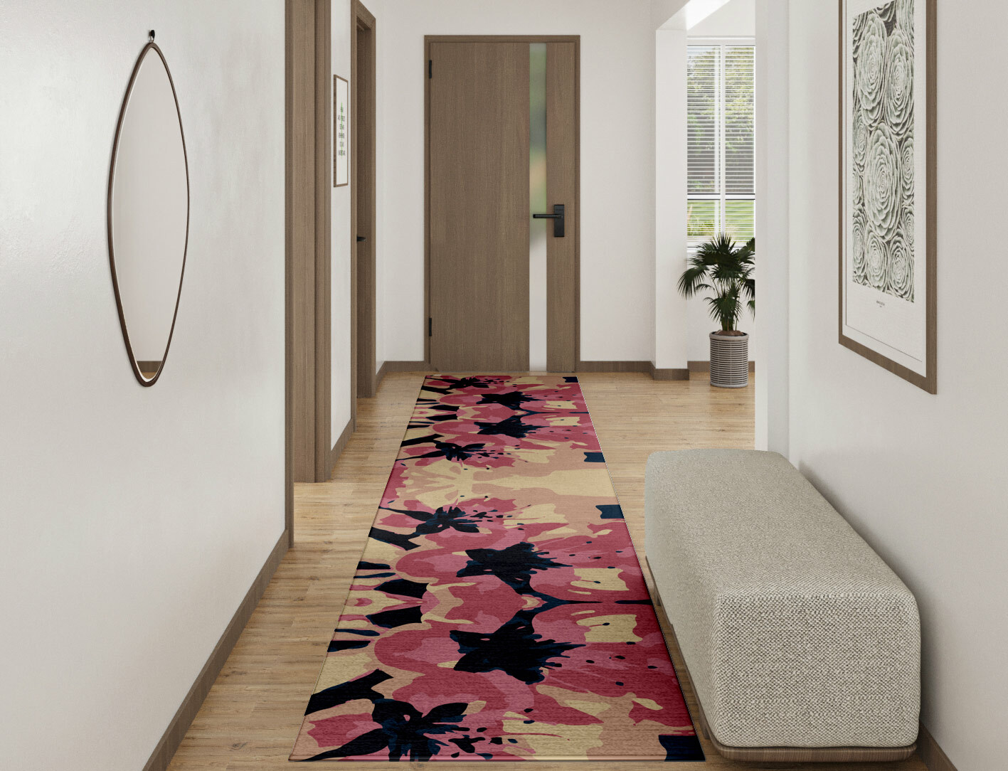 Diandra Floral Runner Hand Tufted Pure Wool Custom Rug by Rug Artisan