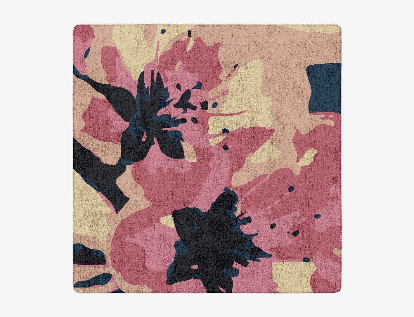 Diandra Floral Square Hand Tufted Bamboo Silk Custom Rug by Rug Artisan