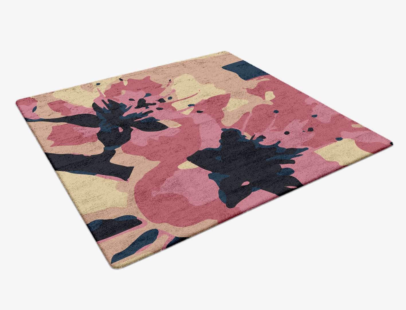 Diandra Floral Square Hand Tufted Bamboo Silk Custom Rug by Rug Artisan