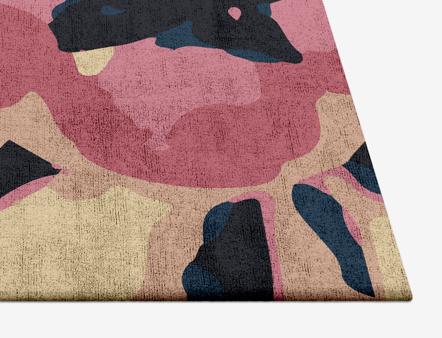 Diandra Floral Square Hand Tufted Bamboo Silk Custom Rug by Rug Artisan