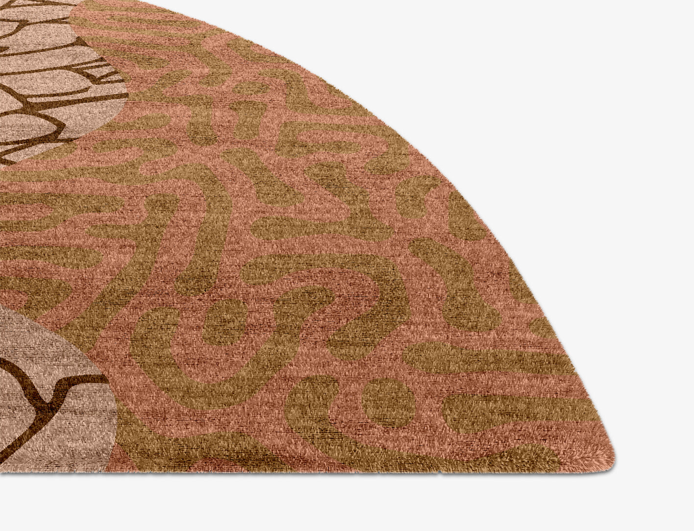 Dianthus Field of Flowers Halfmoon Hand Knotted Bamboo Silk Custom Rug by Rug Artisan