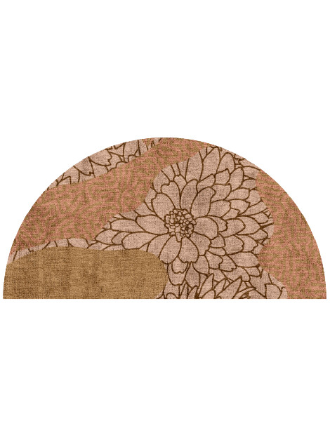 Dianthus Field of Flowers Halfmoon Hand Knotted Bamboo Silk Custom Rug by Rug Artisan