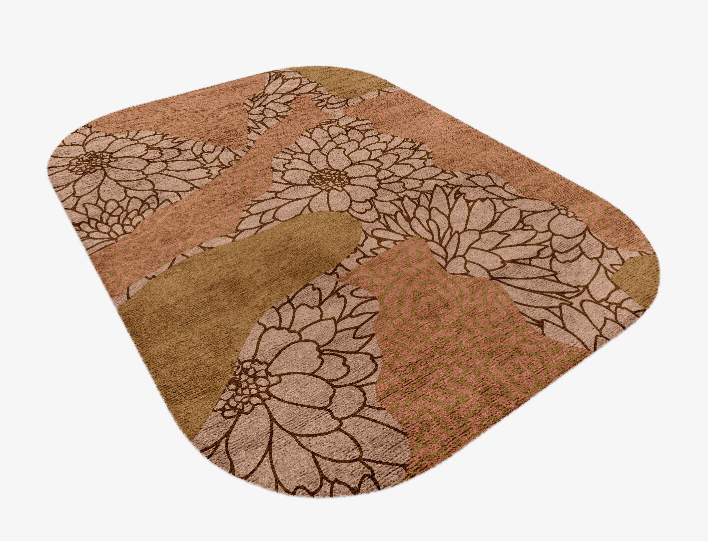 Dianthus Field of Flowers Oblong Hand Knotted Bamboo Silk Custom Rug by Rug Artisan