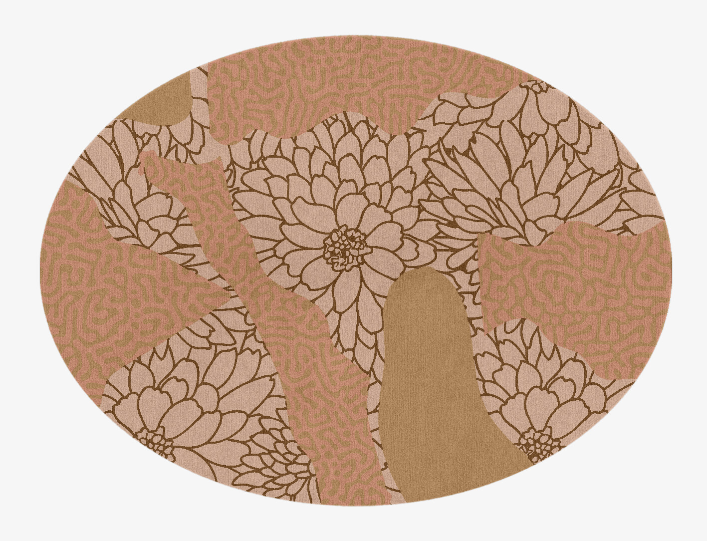 Dianthus Field of Flowers Oval Hand Knotted Tibetan Wool Custom Rug by Rug Artisan